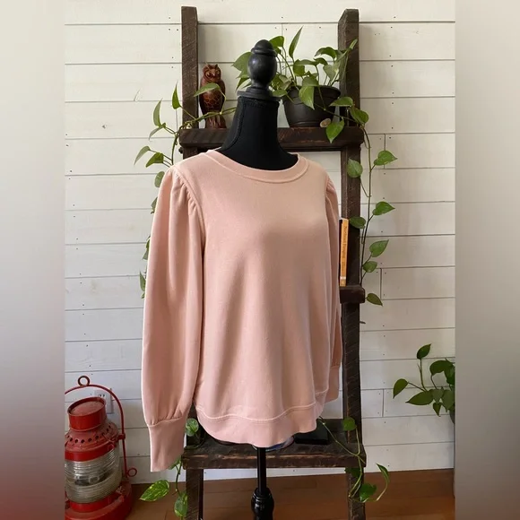 Nine West: Chic Blush Crewneck Sweater with Puff Shoulders - Picture 11 of 16